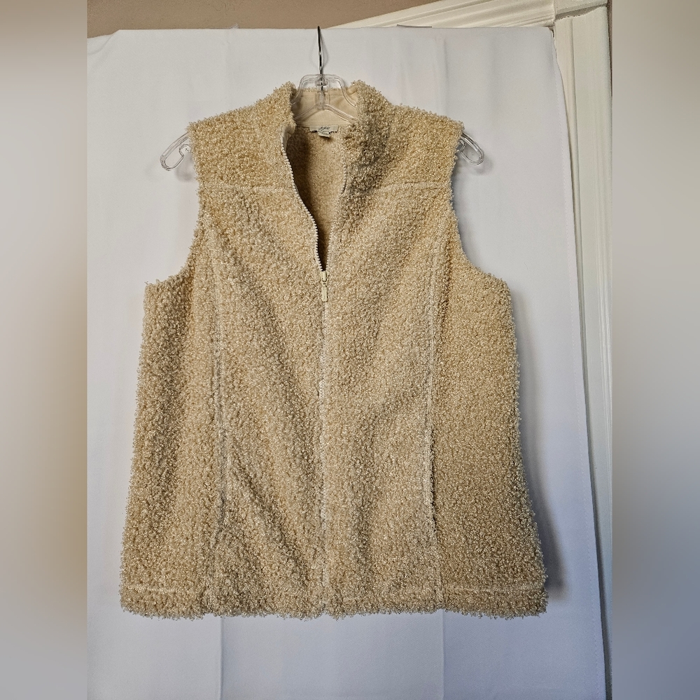J. Jill faux shearling zip up vest size‎ medium